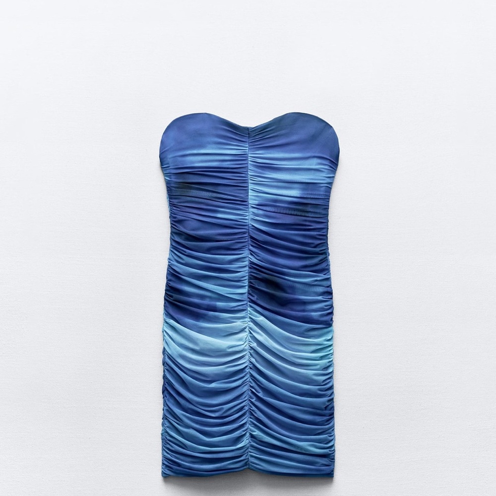 Zara short printed tulle dress